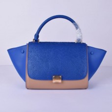 Borsa Celine Medium Trapeze blu serpente color kaki Borsa Celine Medium Trapeze blu serpente color kaki