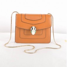 Borsa a tracolla Bvlgari Serpenti Original in pelle, colore giallo terra, modello 604