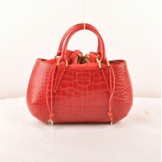 Borsa media Fendi B Fab in pelle con venature di coccodrillo rosse, con manico superiore.