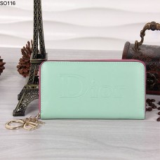 Portafoglio Christian Dior verde chiaro con cerniera 116