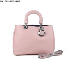 Borsa piccola Dior Diorissimo in pelle nappa rosa (finiture argentate) 8001
