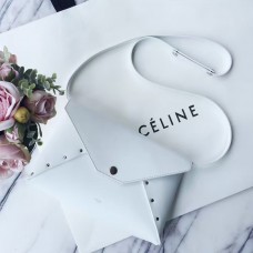 Pochette da sera Celine bianca da motociclista con cinturino