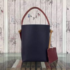 Borsa piccola Celine Twisted Cabas in pelle di vitello bordeaux/blu navy