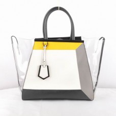 Borsa Fendi 2Jours in PVC trasparente bianco