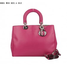 Borsa piccola Dior Diorissimo in pelle nappa color pesca (finiture argentate) 8001