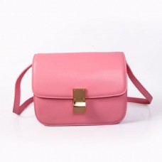 Borsa Celine Classic Box in pelle di vitello con patta, colore rosa Borsa Celine Classic Box in pelle di vitello con patta, colore rosa