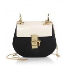 Borsa a tracolla mini bicolore Chloe Drew nera
