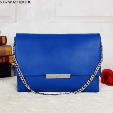 Borsa a tracolla Celine Blade Flap in pelle di vitello blu 5367