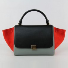 Borse Celine Classic in pelle di vitello nera, grigia e rossa Borse Celine Classic in pelle di vitello nera, grigia e rossa
