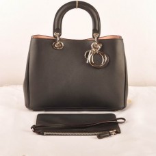 Borsa Dior Diorissimo media in pelle originale nera (dettagli dorati) 603