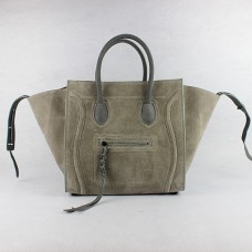 Borse Celine Boston in camoscio grigio quadrato