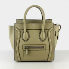 Borsa Celine Medium Luggage Tote in pelle beige e grigia