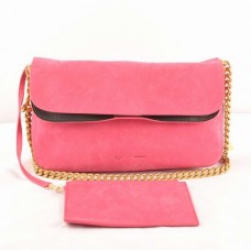 Borsa a tracolla Celine Gourmette in pelle scamosciata color pesca 3078 Borsa a tracolla Celine Gourmette in pelle scamosciata color pesca 3078