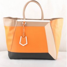 Borsa Fendi 2Jours in pelle arancione Ferrari