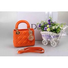 Replica Dior Lady Default in pelle di agnello arancione