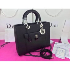 Replica della borsa a mano Dior Lady Default in vera pelle nera