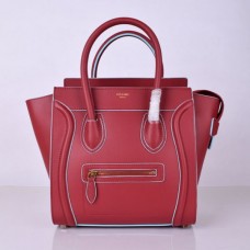 Borsa Celine Medium Luggage Tote rossa e blu, 26 cm