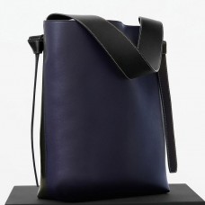 Borsa piccola Celine Twisted Cabas in pelle di vitello blu navy/nera