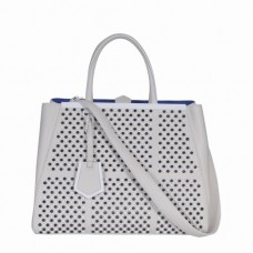 Borsa Fendi 2Jours Clinch Bolt in pelle bianca Ferrari