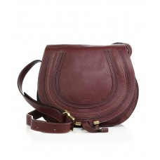 Borsa a tracolla media rotonda Chloe Marcie in velluto scuro Borsa a tracolla media rotonda Chloe Marcie in velluto scuro