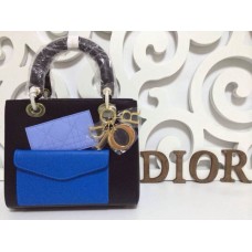 Replica della borsa Dior Lady Default in pelle di agnello nera.