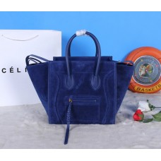 Borse Celine Boston in pelle scamosciata blu reale Borse Celine Boston in pelle scamosciata blu reale