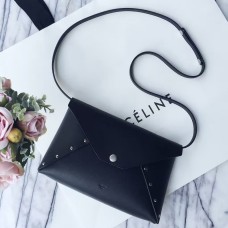 Pochette da sera Celine nera da motociclista con cinturino
