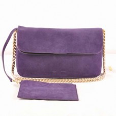 Borsa a tracolla Celine Gourmette in pelle scamosciata viola 3078 Borsa a tracolla Celine Gourmette in pelle scamosciata viola 3078