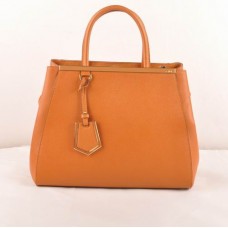 Borsa media Fendi 2jours Earth Yellow Cross Venins/Ferrari in pelle