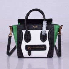 Borsa Celine Small Luggage Tote nera, bianca e verde Borsa Celine Small Luggage Tote nera, bianca e verde