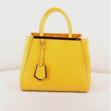Borsa piccola Fendi 2jours in pelle con venature a croce gialle