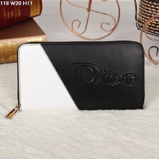 Portafoglio Christian Dior multicolore nero/bianco con cerniera 118