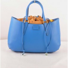 Borsa grande Fendi B Fab in pelle blu Ferrari con manico superiore