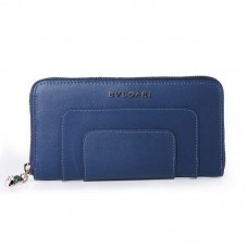 Portafoglio Bvlgari Serpenti Original in pelle con cerniera, blu 201301