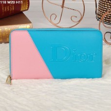 Portafoglio Christian Dior multicolore azzurro/rosa con cerniera 118