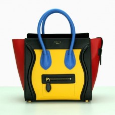 Borsa Celine Medium Luggage Tote nera, gialla, blu e rossa
