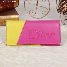 Portafoglio Christian Dior multicolore pesca/giallo con patta 119