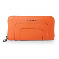 Portafoglio Bvlgari Serpenti Original in pelle con cerniera, arancione, 201301