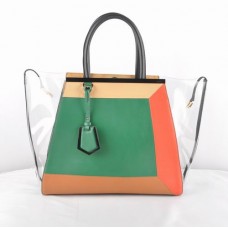 Borsa Fendi 2Jours in PVC trasparente verde