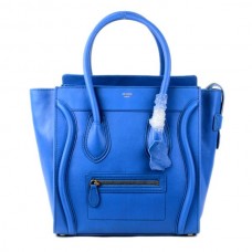 Borsa Celine Large Luggage Tote in pelle blu