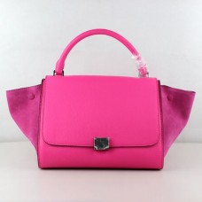 Borse Celine Classic in pelle scamosciata rosa neon