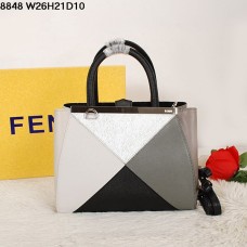 Borsa Fendi 2Jours Multicolor in pelle nera stile Ferrari 8848