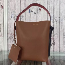 Borsa piccola Celine Twisted Cabas in pelle di vitello color cammello/arancione