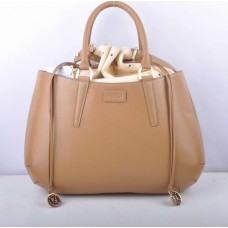 Borsa grande Fendi B Fab in pelle di cervo color albicocca con manico superiore