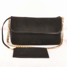 Borsa a tracolla Celine Gourmette in pelle scamosciata nera 3078 Borsa a tracolla Celine Gourmette in pelle scamosciata nera 3078
