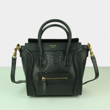 Borsa Celine Small Luggage Tote nera con stampa serpente Borsa Celine Small Luggage Tote nera con stampa serpente