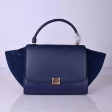 Borsa Celine Large Trapeze in pelle blu navy Borsa Celine Large Trapeze in pelle blu navy