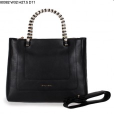 Borsa a mano Bvlgari modello Serpenti in pelle di vitello nera, codice 80382
