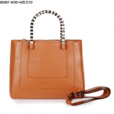 Borsa a mano Bvlgari Serpenti Ferrari in pelle color giallo terra 80381