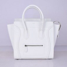 Borsa a mano Celine Large Luggage Tote bianca 30 cm